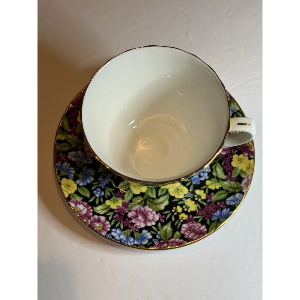 Bethany Fine Bone China Floral Chintz Tea Cup & Saucer Staffordshire England
